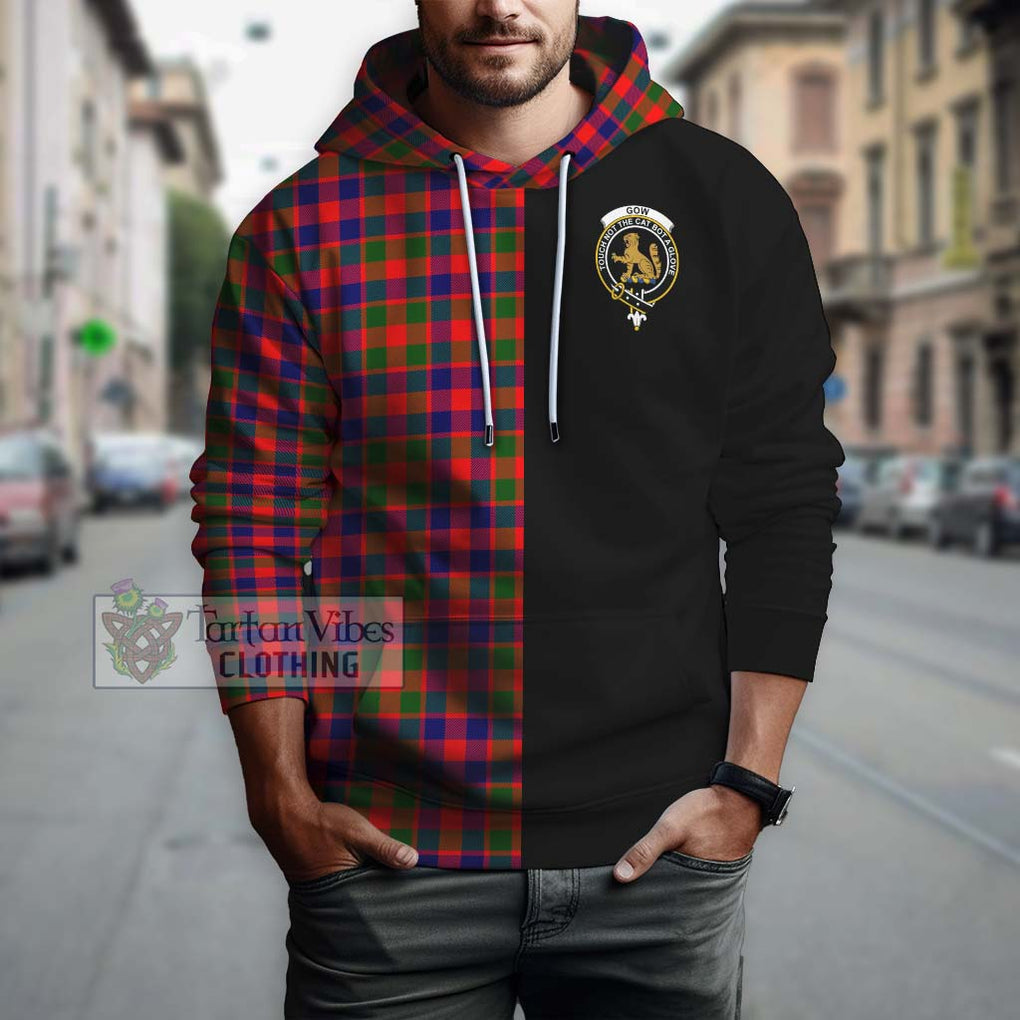 Gow Modern Tartan Hoodie with Family Crest and Half Of Me Style Zip Hoodie - Tartanvibesclothing Shop