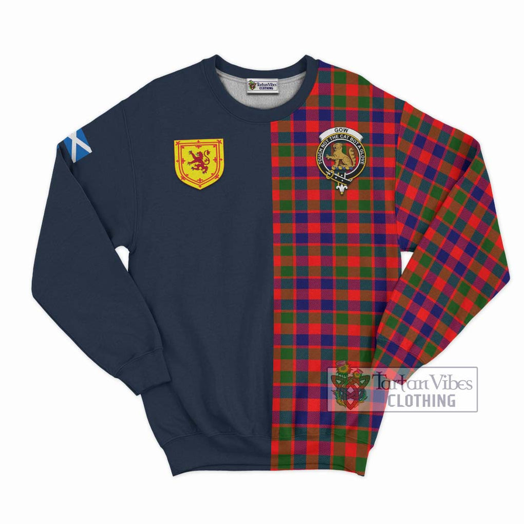 Tartan Vibes Clothing Gow Modern Tartan Sweatshirt with Scottish Lion Royal Arm Half Style