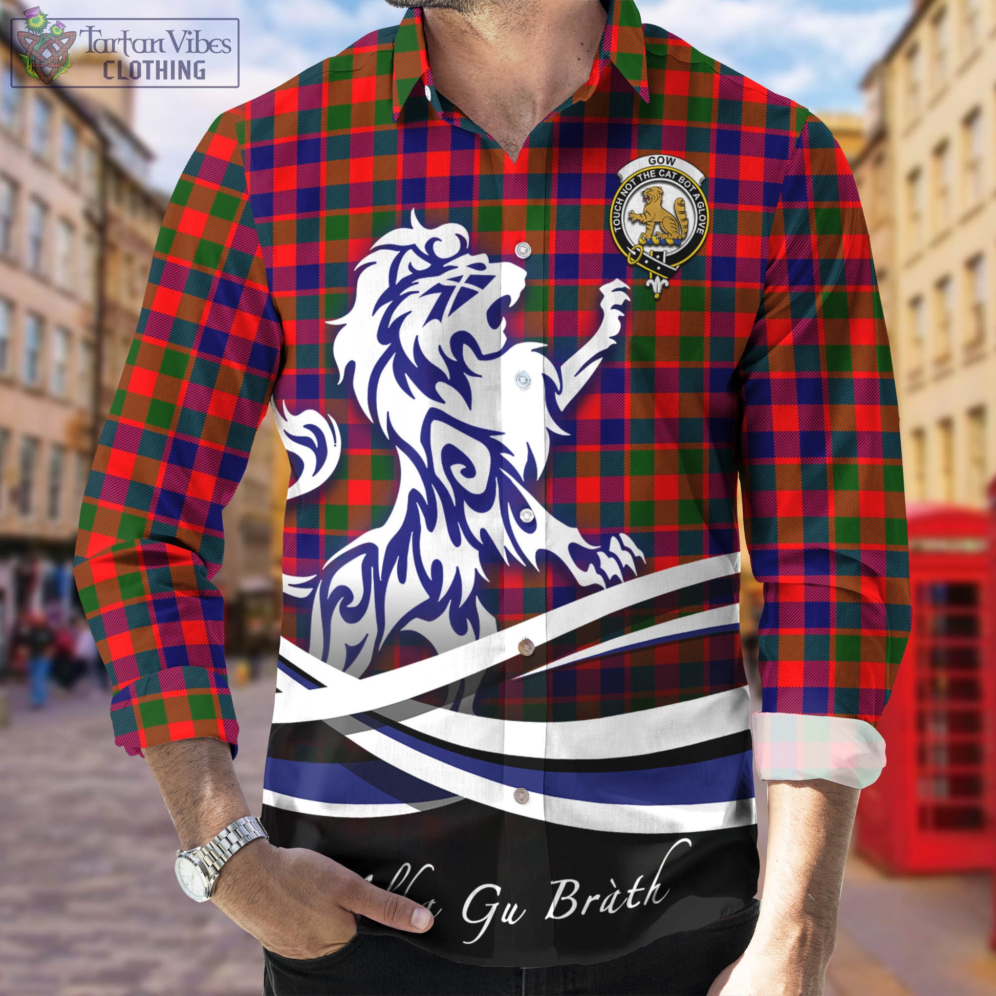 gow-modern-tartan-long-sleeve-button-up-shirt-with-alba-gu-brath-regal-lion-emblem