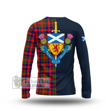 Gow Modern Tartan Long Sleeve T-Shirt Alba with Scottish Lion Royal Arm Half Style