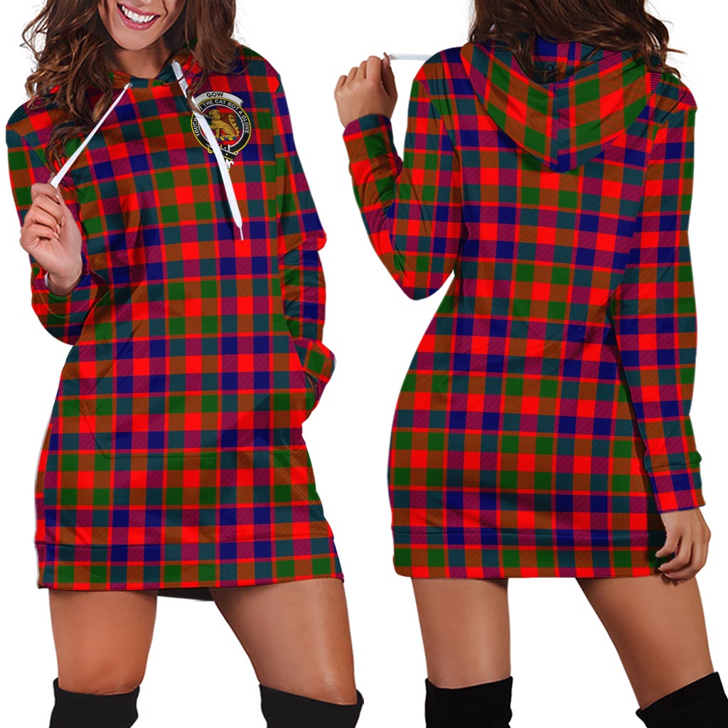 Gow Modern Tartan Hoodie Dress with Family Crest - Tartan Vibes Clothing