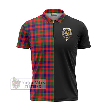 Gow Modern Tartan Zipper Polo Shirt with Family Crest and Half Of Me Style