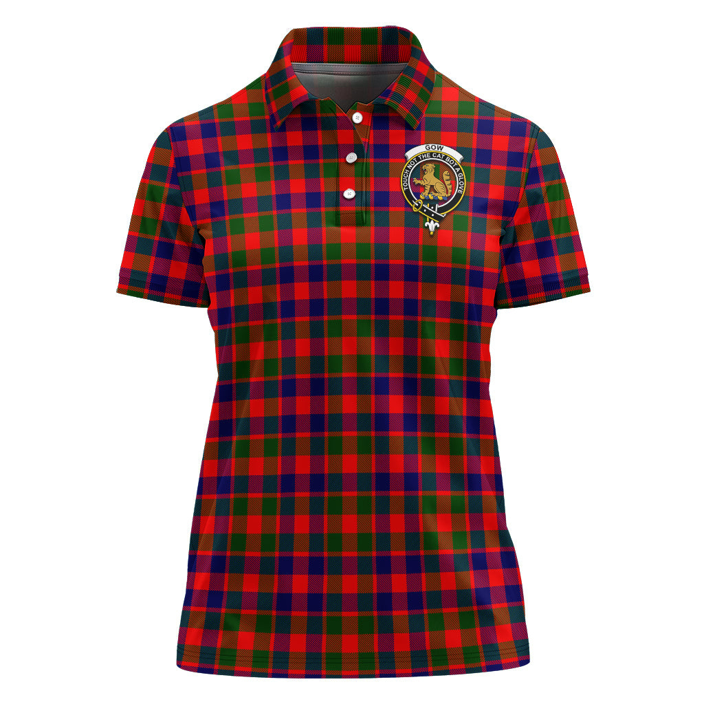 Gow Modern Tartan Polo Shirt with Family Crest For Women - Tartan Vibes Clothing