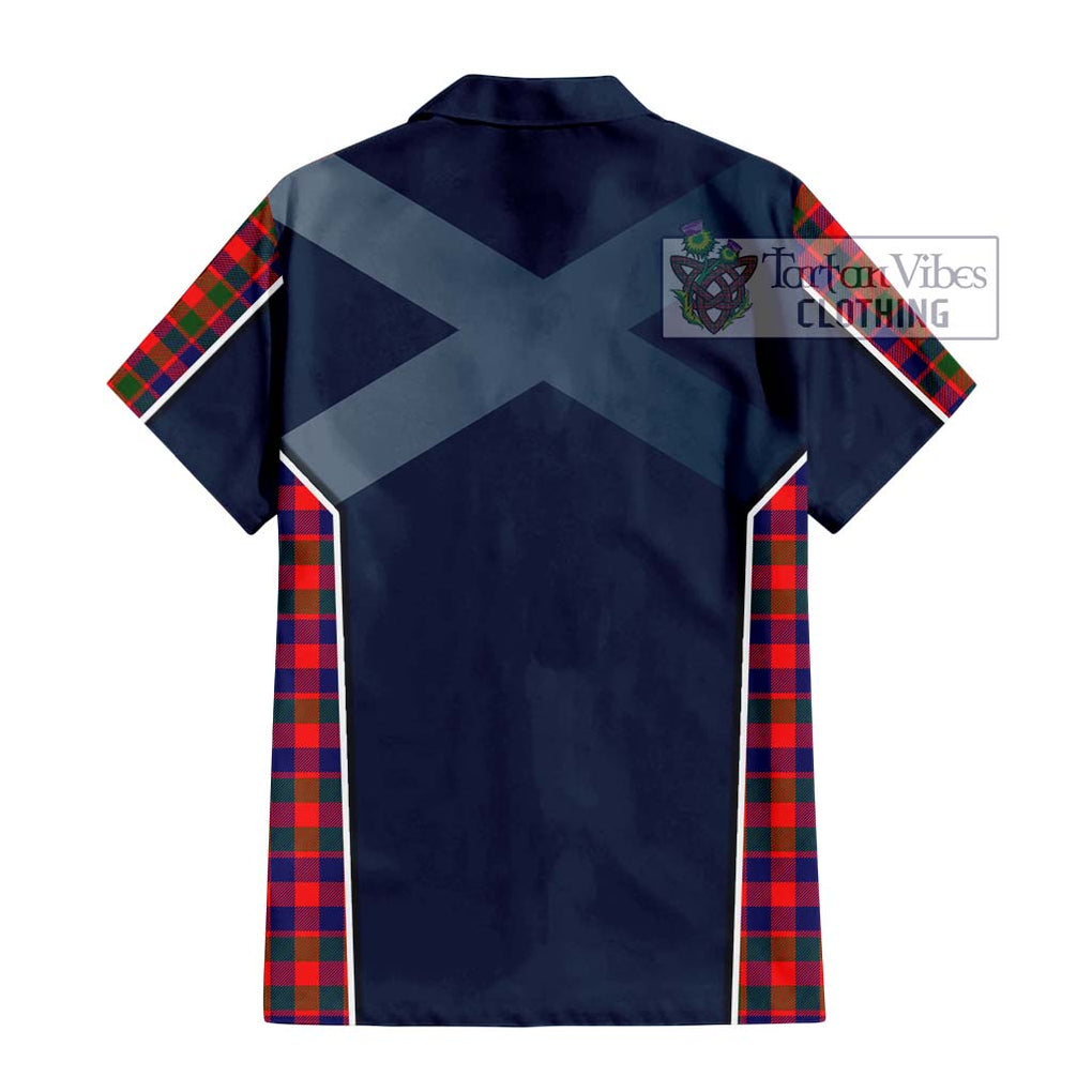 Gow Modern Tartan Short Sleeve Button Shirt with Family Crest and Lion Rampant Vibes Sport Style - Tartan Vibes Clothing