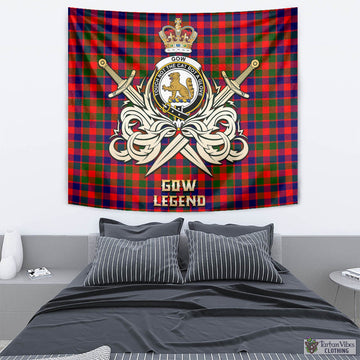 Gow Modern Tartan Tapestry with Clan Crest and the Golden Sword of Courageous Legacy