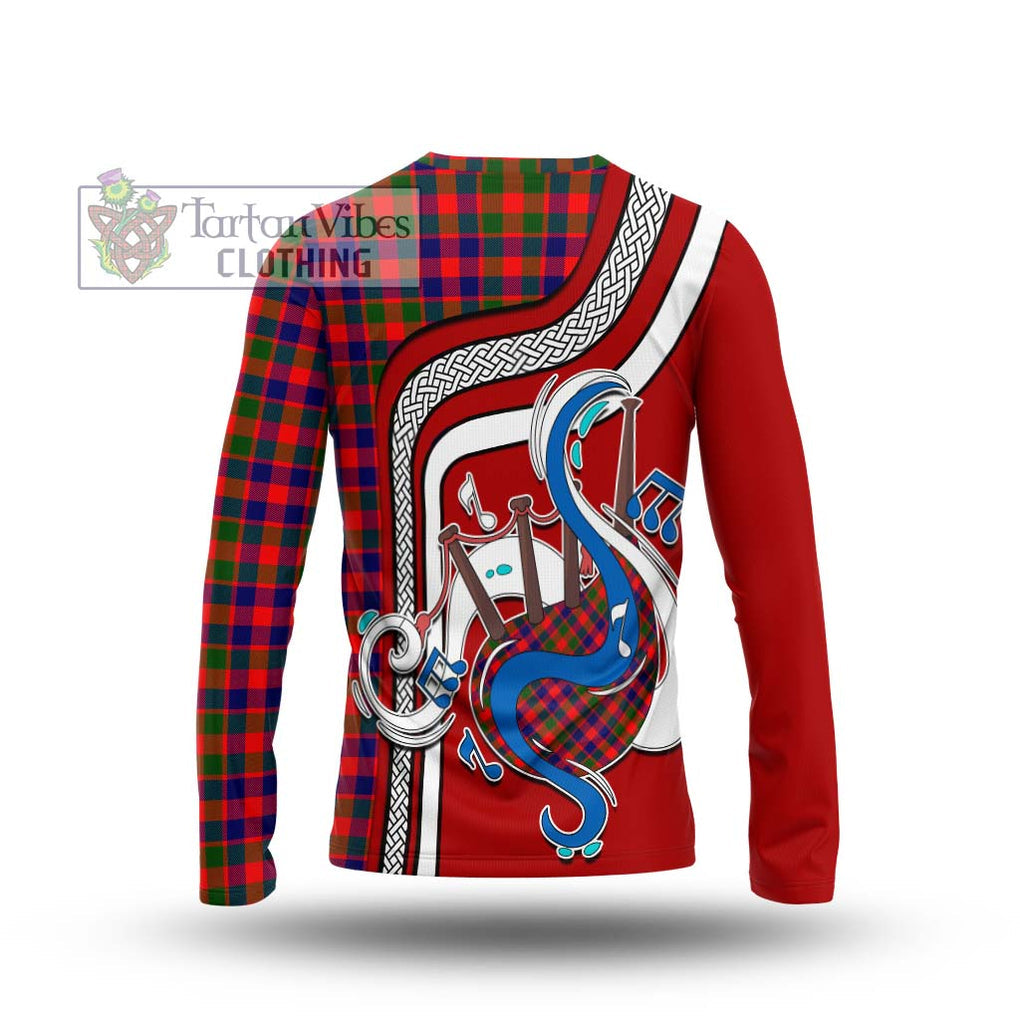 Tartan Vibes Clothing Gow Modern Tartan Long Sleeve T-Shirt with Epic Bagpipe Style