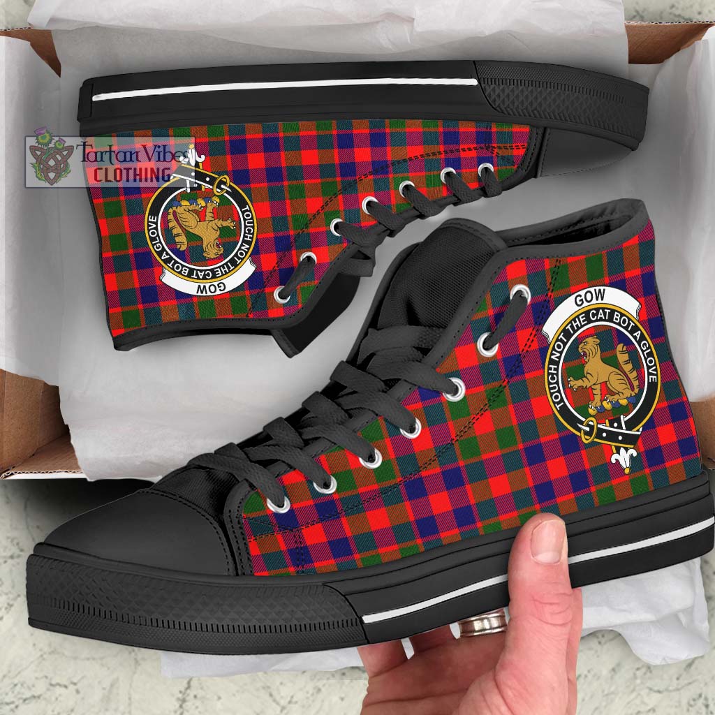 Tartan Vibes Clothing Gow Modern Tartan High Top Shoes with Family Crest