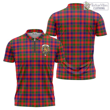 Gow Modern Tartan Zipper Polo Shirt with Family Crest