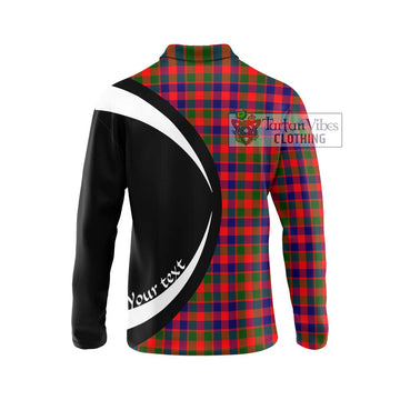 Gow Modern Tartan Long Sleeve Polo Shirt with Family Crest Circle Style