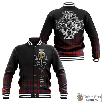 Gow Modern Tartan Baseball Jacket Featuring Alba Gu Brath Family Crest Celtic Inspired