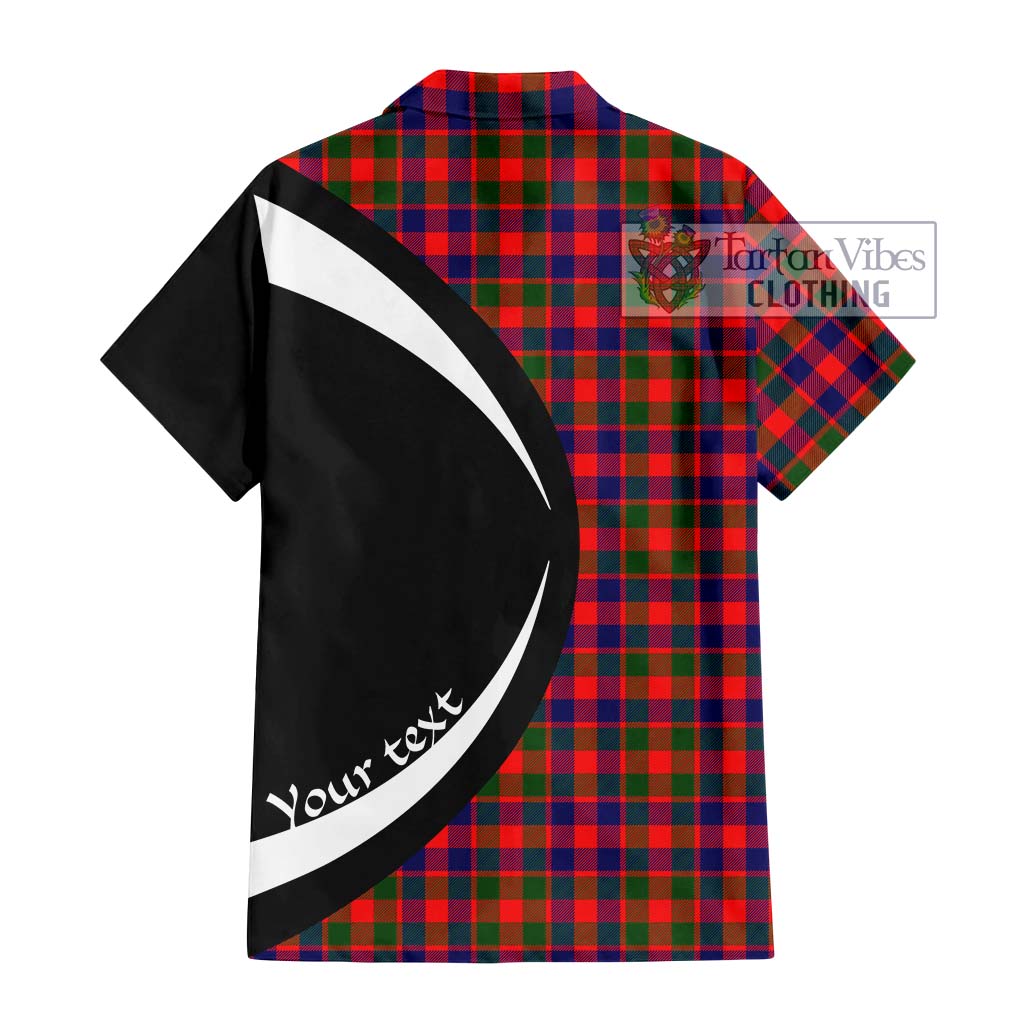 Gow Modern Tartan Short Sleeve Button Up with Family Crest Circle Style - Tartan Vibes Clothing