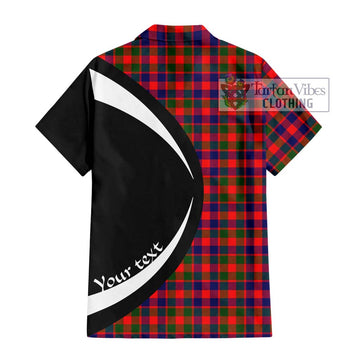 Gow Modern Tartan Short Sleeve Button Up with Family Crest Circle Style