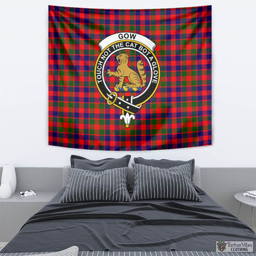 Gow Modern Tartan Tapestry Wall Hanging and Home Decor for Room with Family Crest