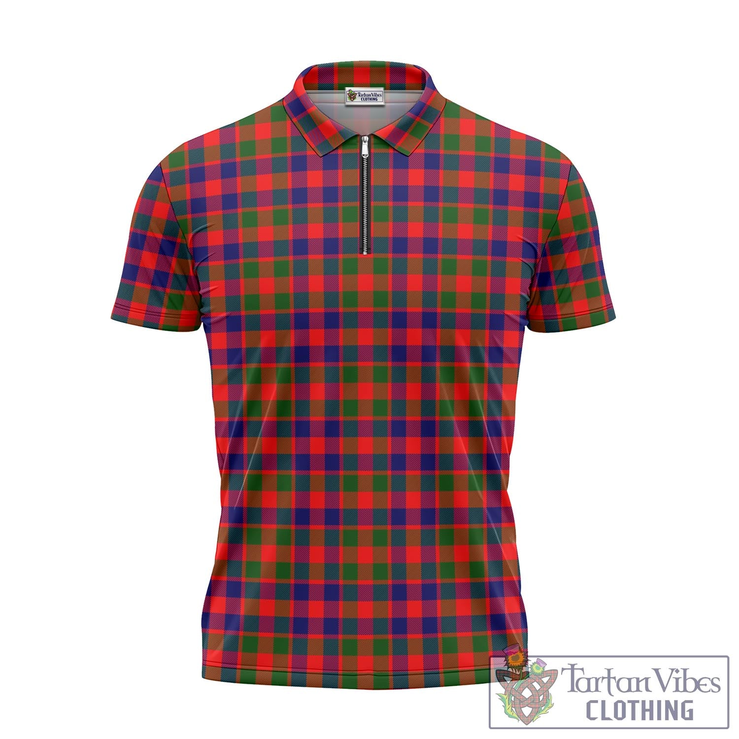 Tartan Vibes Clothing Gow Modern Tartan Zipper Polo Shirt