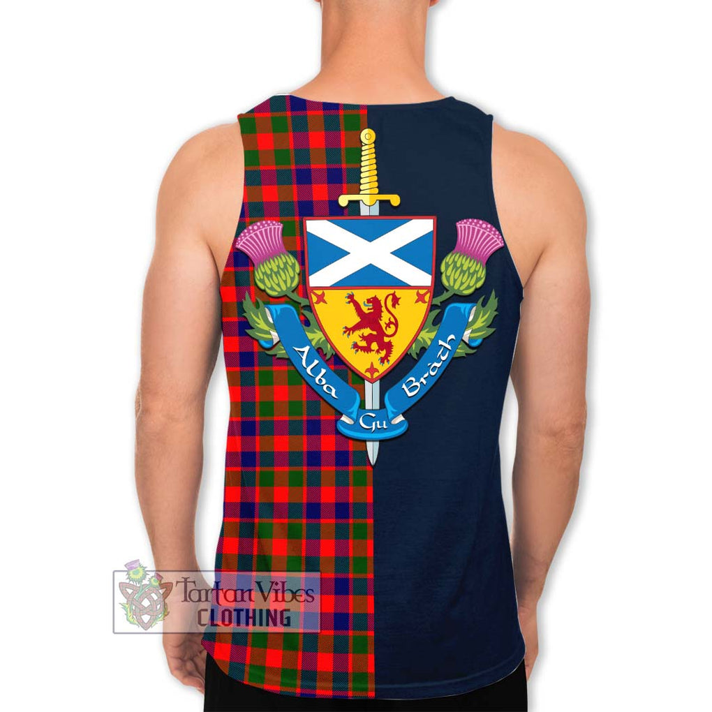 Tartan Vibes Clothing Gow Modern Tartan Men's Tank Top with Scottish Lion Royal Arm Half Style