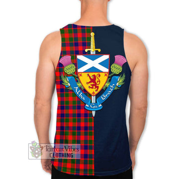 Gow Modern Tartan Men's Tank Top Alba with Scottish Lion Royal Arm Half Style