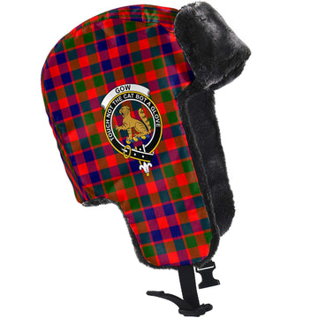 Gow Modern Tartan Winter Trapper Hat with Family Crest