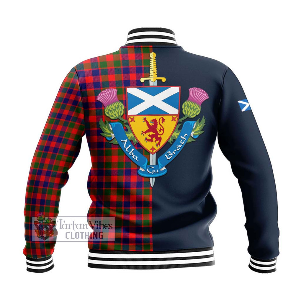 Tartan Vibes Clothing Gow Modern Tartan Baseball Jacket with Scottish Lion Royal Arm Half Style