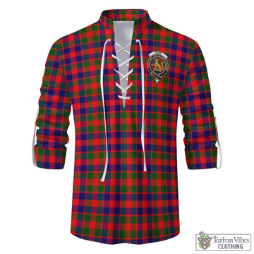 Gow Modern Tartan Men's Scottish Traditional Jacobite Ghillie Kilt Shirt with Family Crest