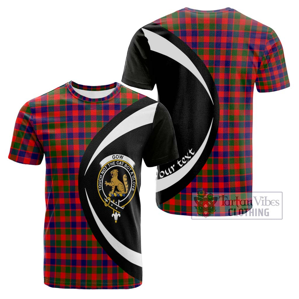 Tartan Vibes Clothing Gow Modern Tartan Cotton T-shirt with Family Crest Circle Style