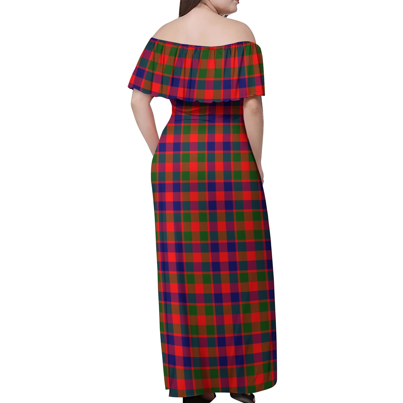 Gow Modern Tartan Off Shoulder Long Dress - Tartanvibesclothing