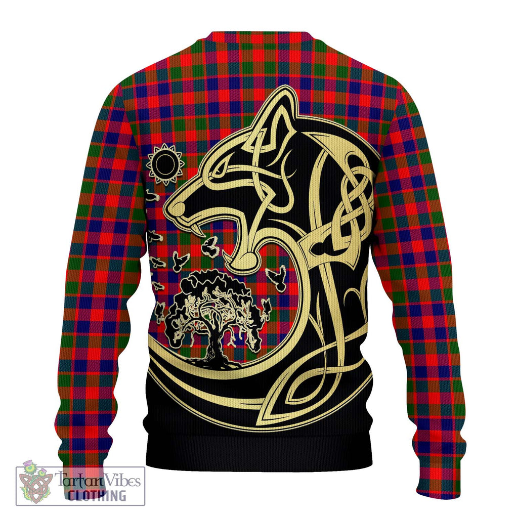 Gow Modern Tartan Knitted Sweater with Family Crest Celtic Wolf Style - Tartan Vibes Clothing