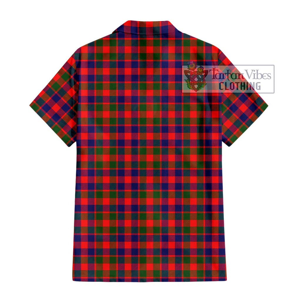 Gow Modern Tartan Short Sleeve Button Shirt with Family Crest DNA In Me Style - Tartanvibesclothing Shop