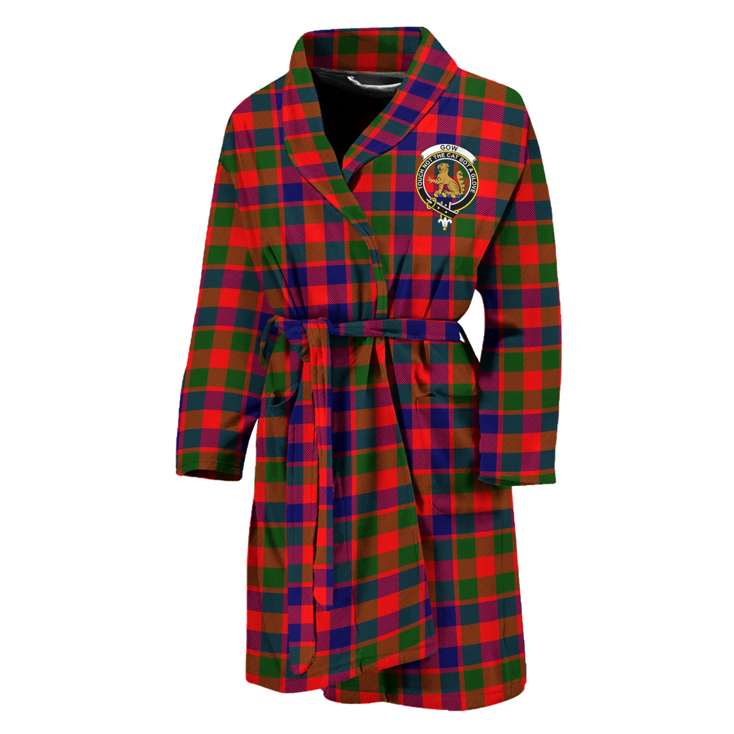 Gow Modern Tartan Bathrobe with Family Crest Unisex M - Tartan Vibes Clothing