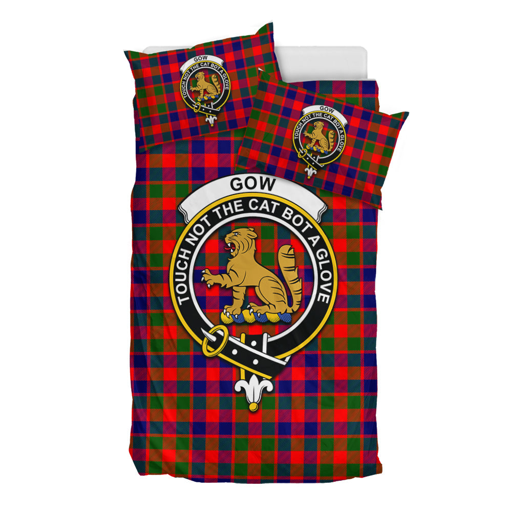 Gow Modern Tartan Bedding Set with Family Crest - Tartan Vibes Clothing