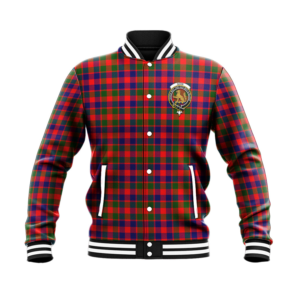 Gow Modern Tartan Baseball Jacket with Family Crest - Tartan Vibes Clothing