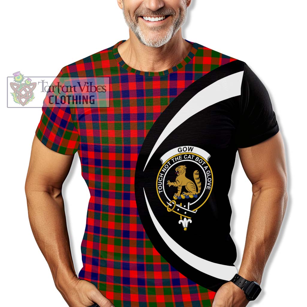 Tartan Vibes Clothing Gow Modern Tartan T-Shirt with Family Crest Circle Style