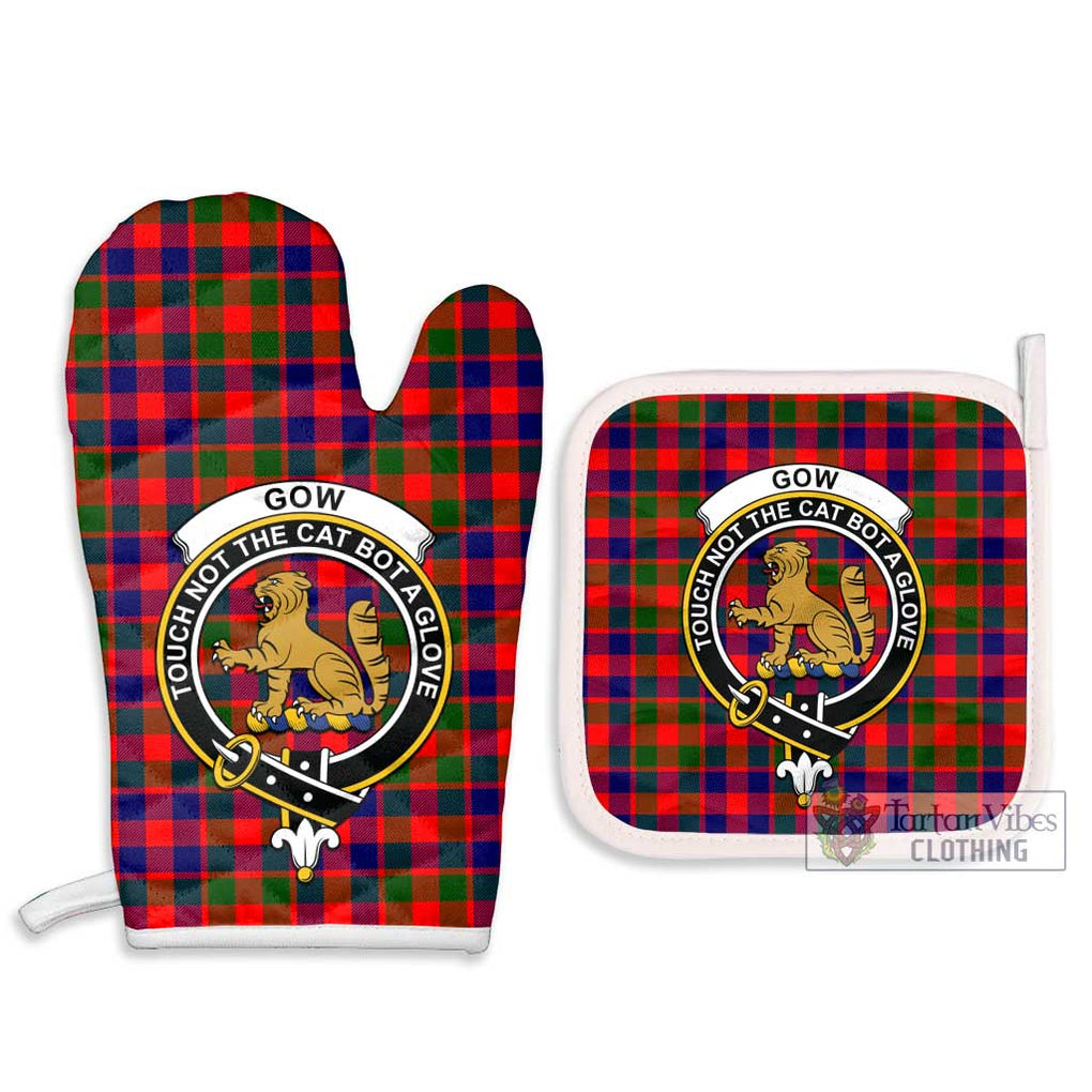 Gow Modern Tartan Combo Oven Mitt & Pot-Holder with Family Crest Combo 1 Oven Mitt & 2 Pot-Holder White - Tartan Vibes Clothing