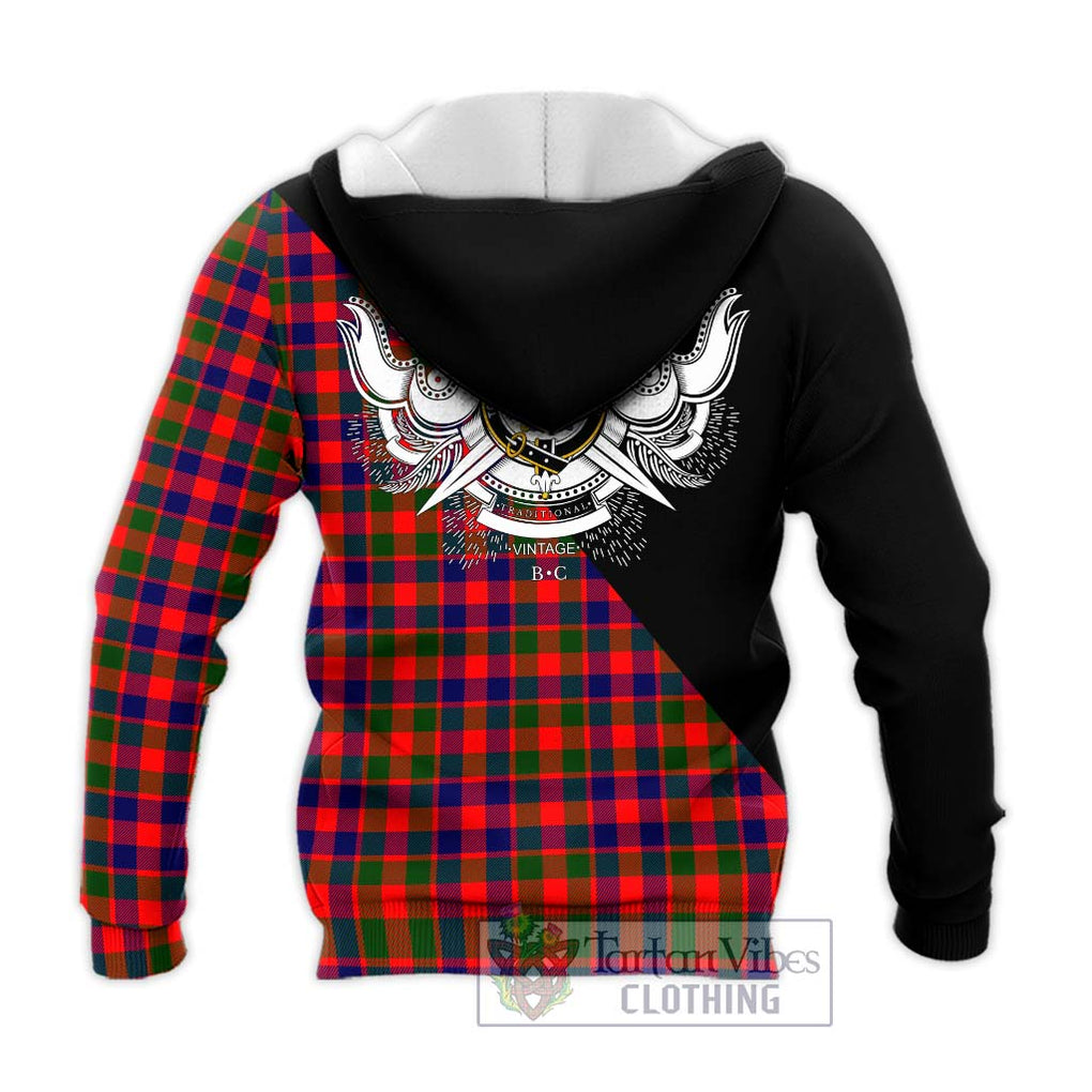 Gow Modern Tartan Knitted Hoodie with Family Crest and Military Logo Style - Tartanvibesclothing Shop