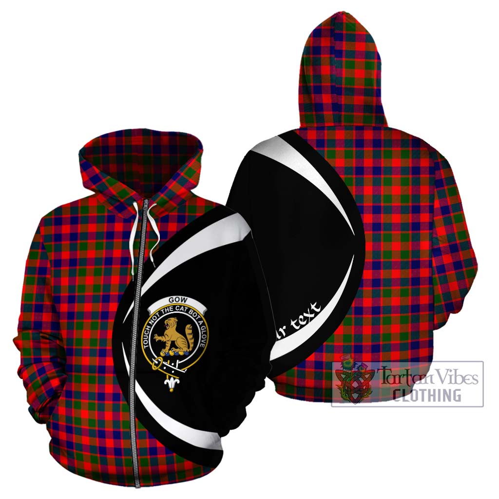 Tartan Vibes Clothing Gow Modern Tartan Hoodie with Family Crest Circle Style