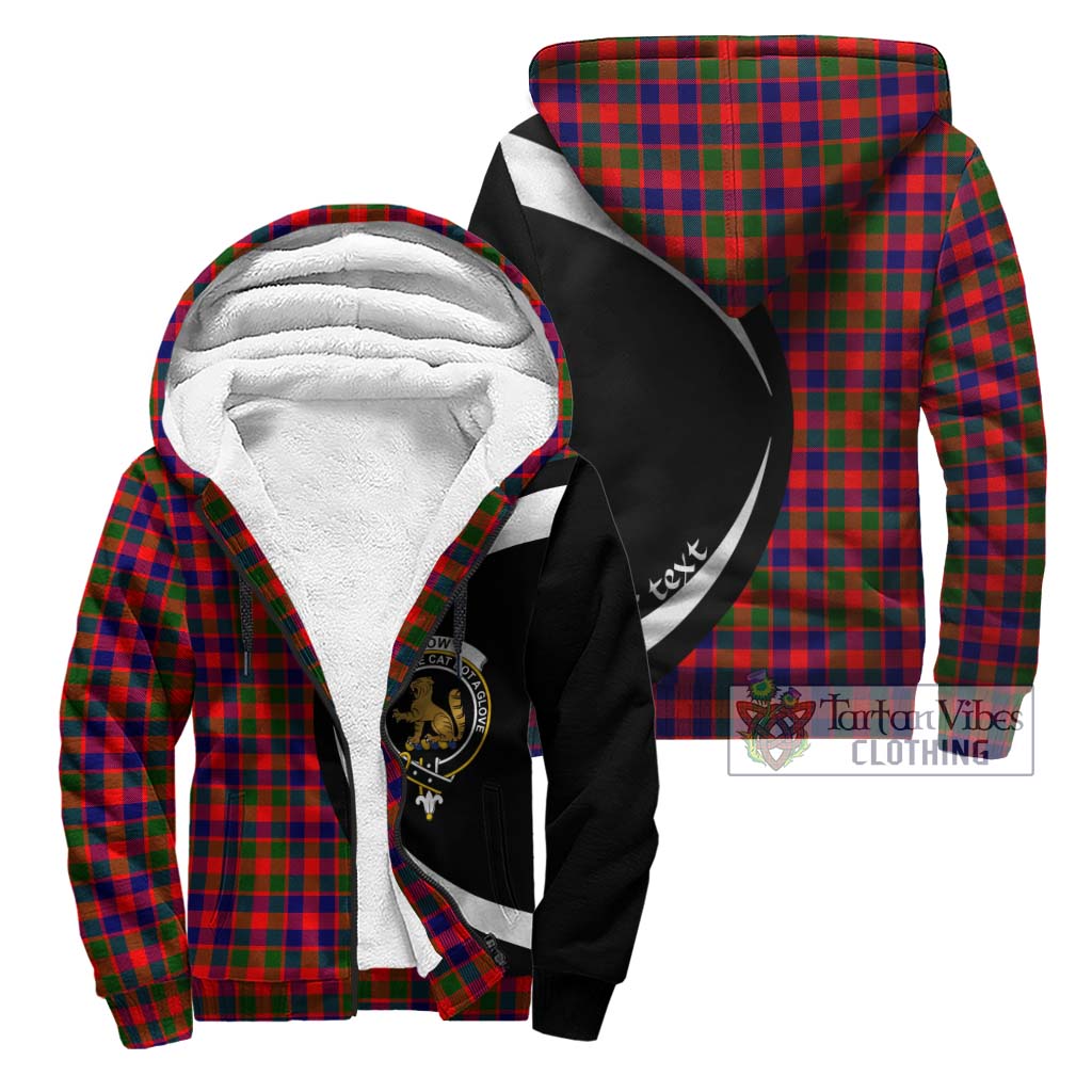 Gow Modern Tartan Sherpa Hoodie with Family Crest Circle Style Unisex - Tartan Vibes Clothing