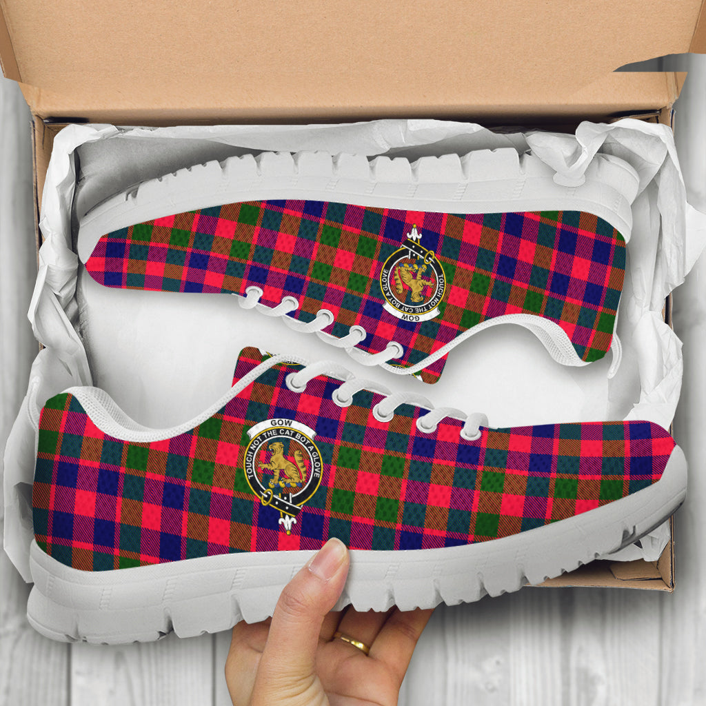 Gow Modern Tartan Sneakers with Family Crest - Tartan Vibes Clothing