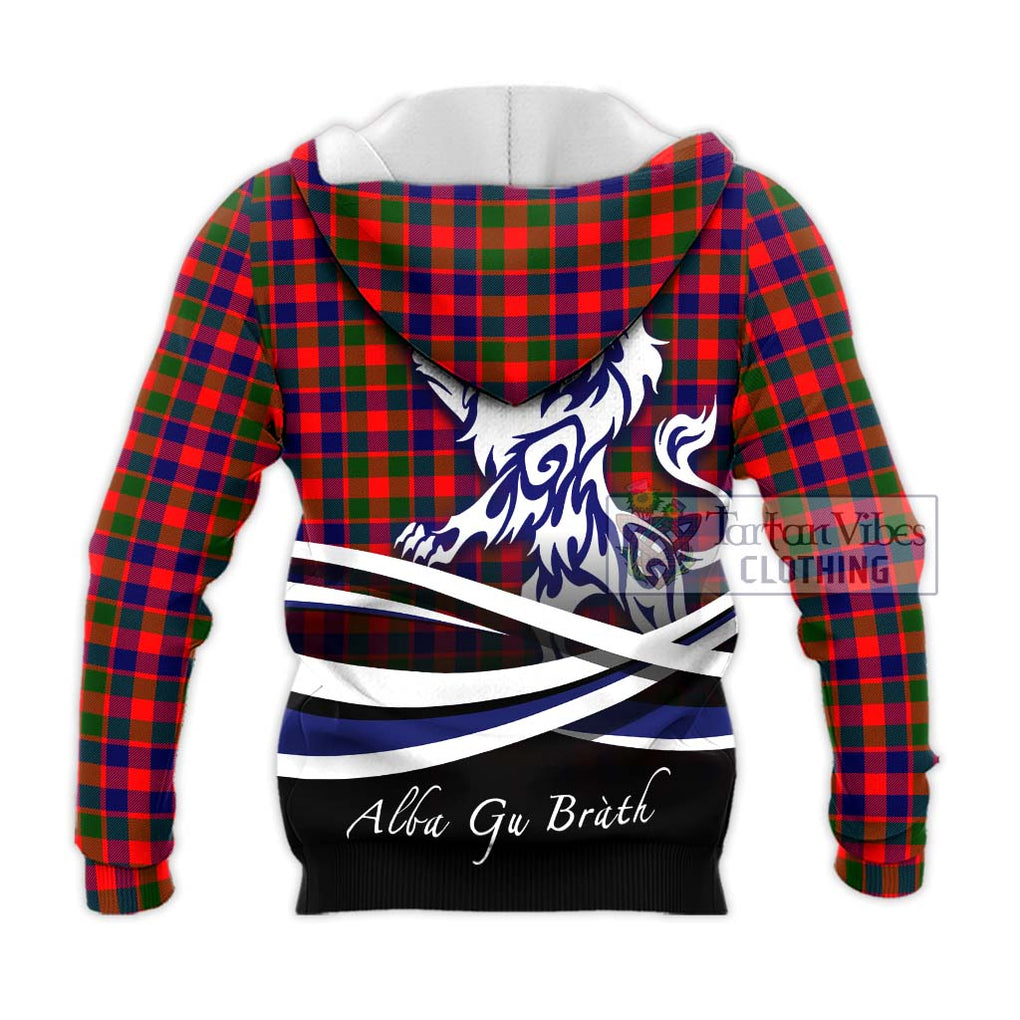 Gow Modern Tartan Knitted Hoodie with Alba Gu Brath Regal Lion Emblem - Tartanvibesclothing Shop