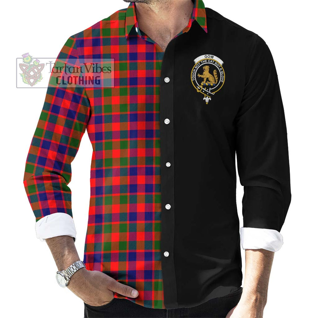 Gow Modern Tartan Long Sleeve Button Shirt with Family Crest and Half Of Me Style - Tartanvibesclothing Shop