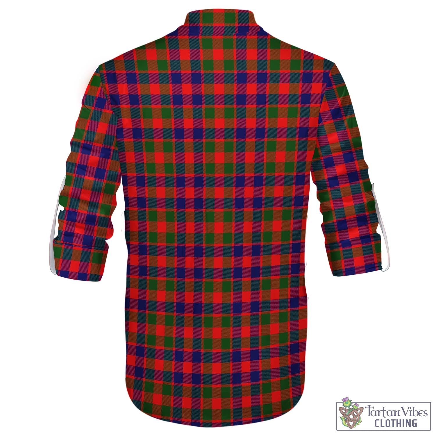 Tartan Vibes Clothing Gow Modern Tartan Men's Scottish Traditional Jacobite Ghillie Kilt Shirt with Family Crest