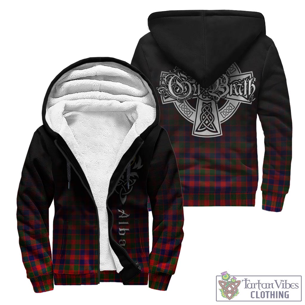 Tartan Vibes Clothing Gow Modern Tartan Sherpa Hoodie Featuring Alba Gu Brath Family Crest Celtic Inspired