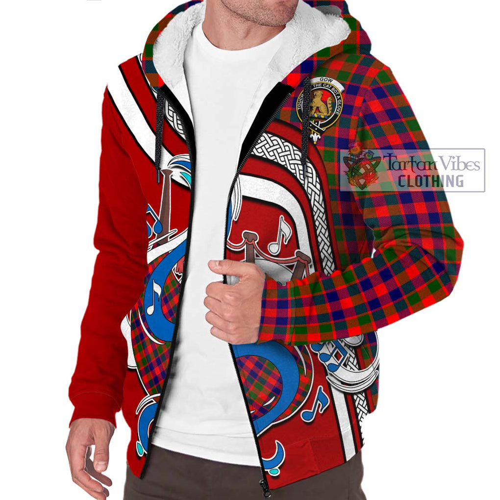 Gow Modern Tartan Sherpa Hoodie with Epic Bagpipe Style Unisex - Tartanvibesclothing Shop