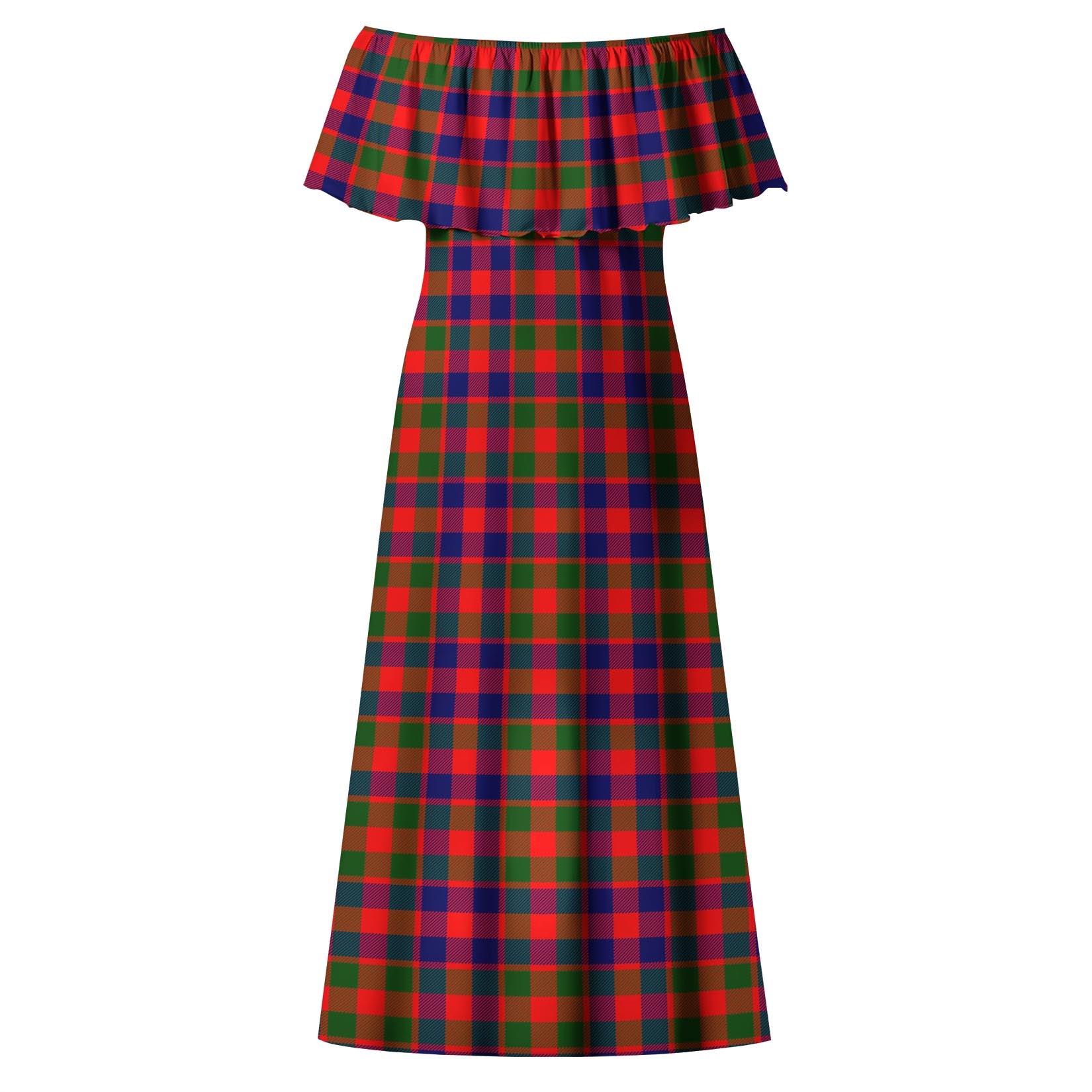 Gow Modern Tartan Off Shoulder Long Dress - Tartanvibesclothing