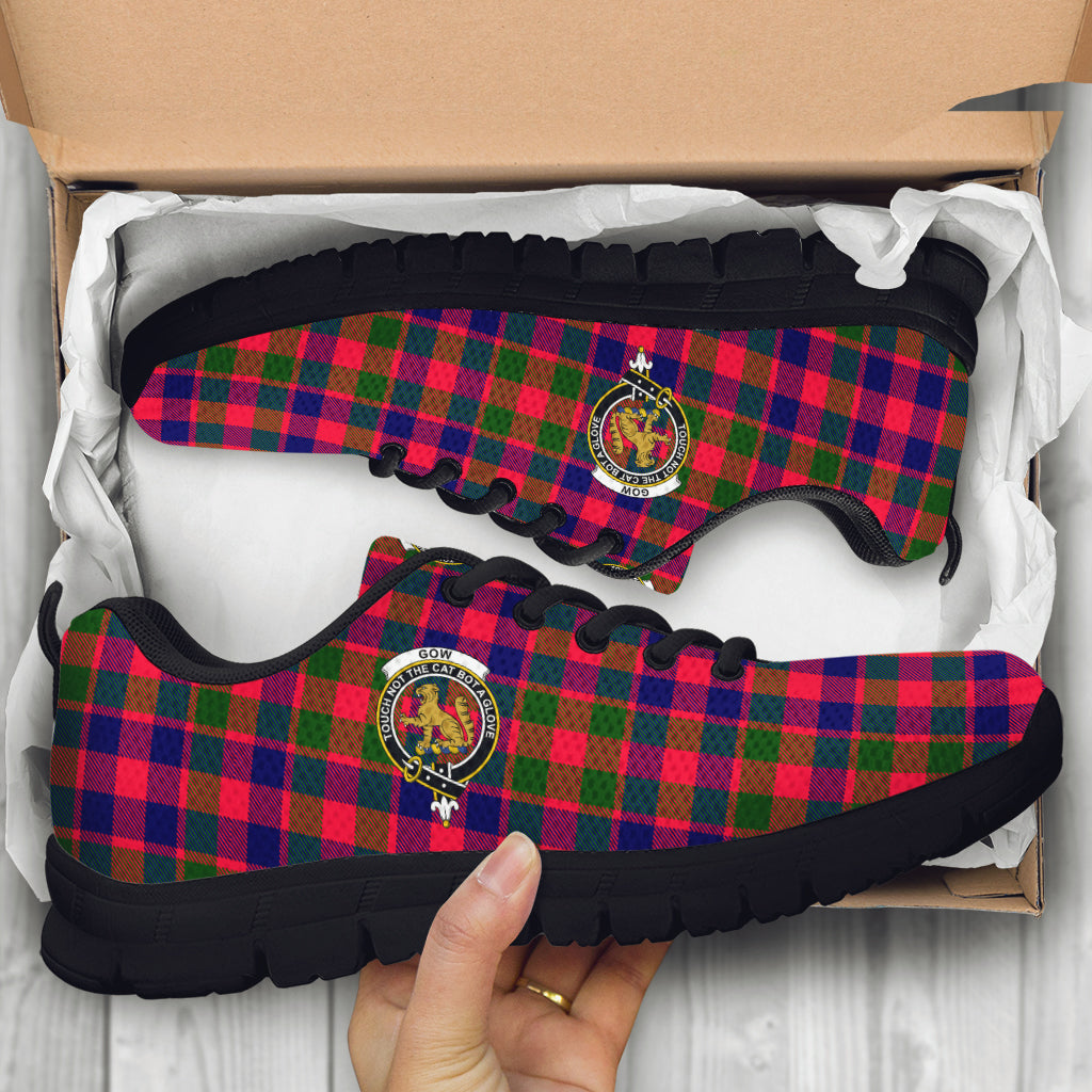 Gow Modern Tartan Sneakers with Family Crest - Tartan Vibes Clothing