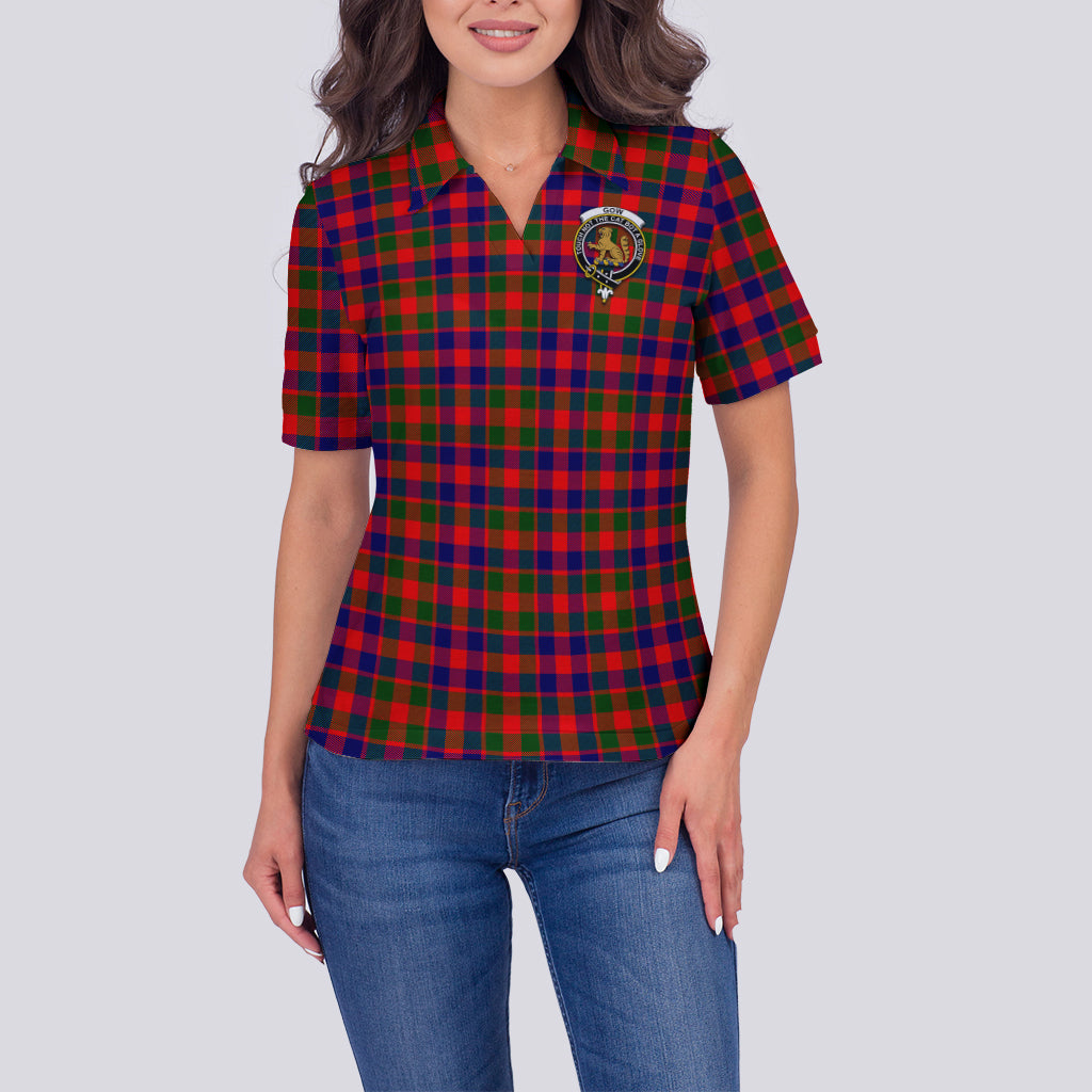 Gow Modern Tartan Polo Shirt with Family Crest For Women - Tartan Vibes Clothing