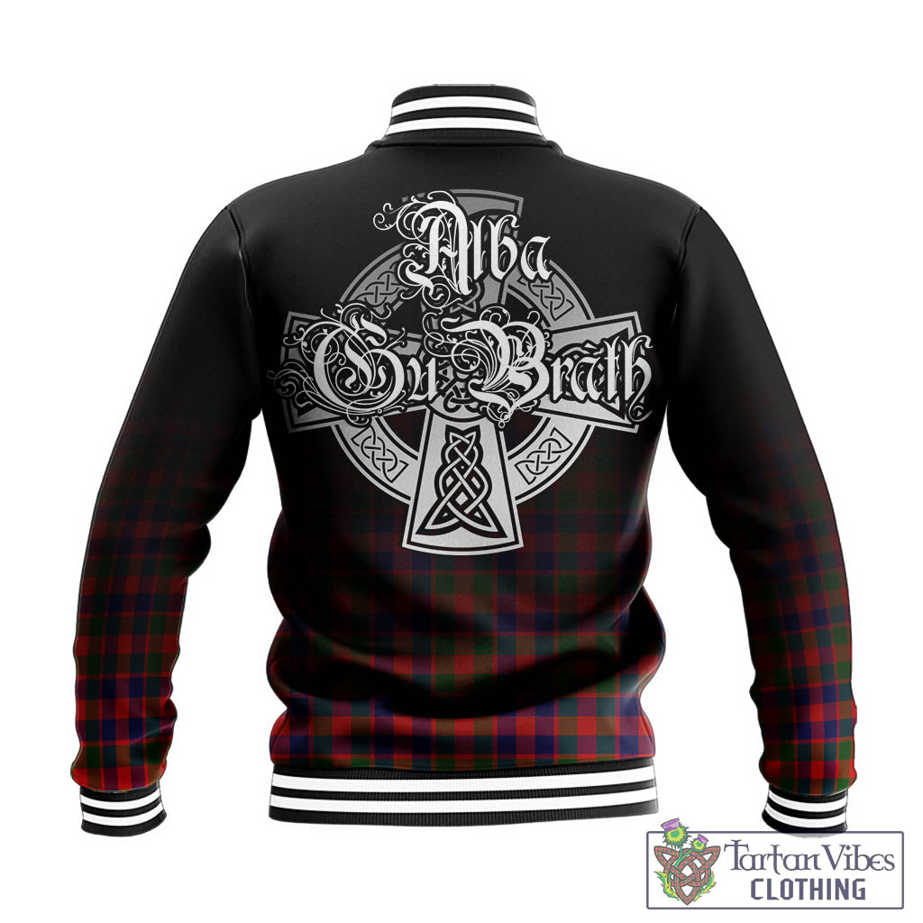 Tartan Vibes Clothing Gow Modern Tartan Baseball Jacket Featuring Alba Gu Brath Family Crest Celtic Inspired