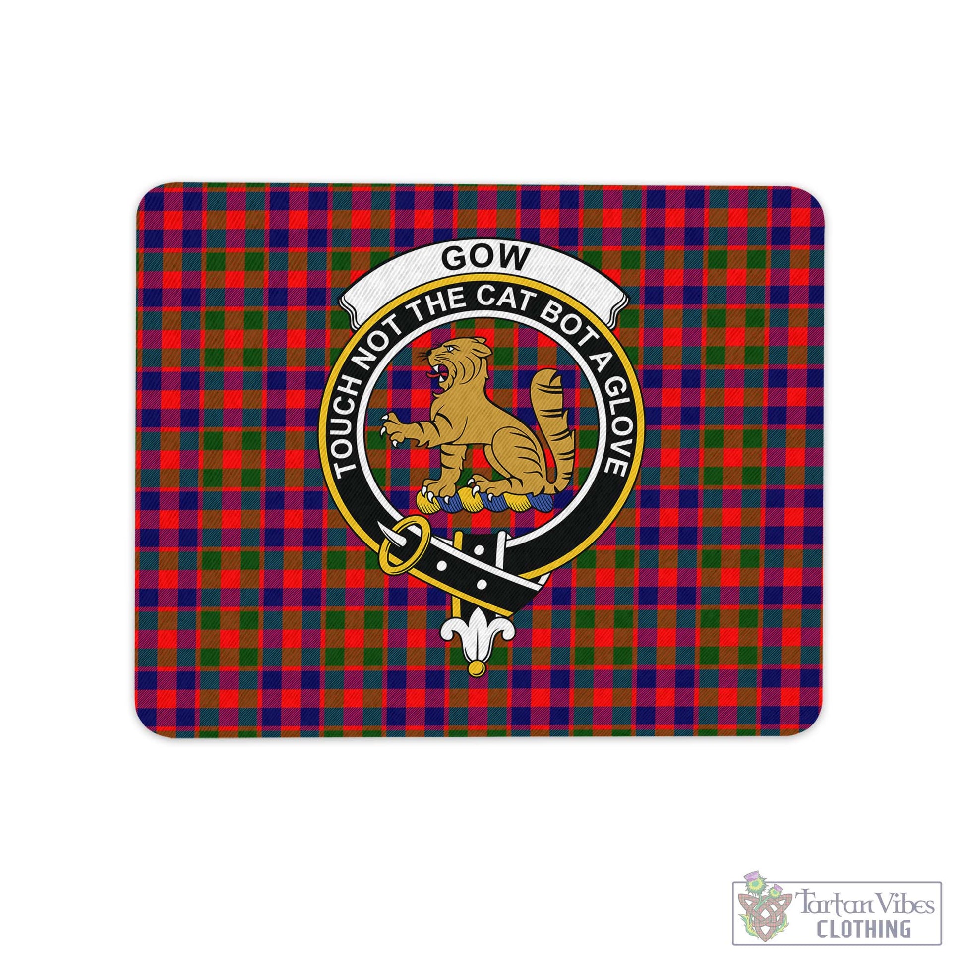 Tartan Vibes Clothing Gow Modern Tartan Mouse Pad with Family Crest