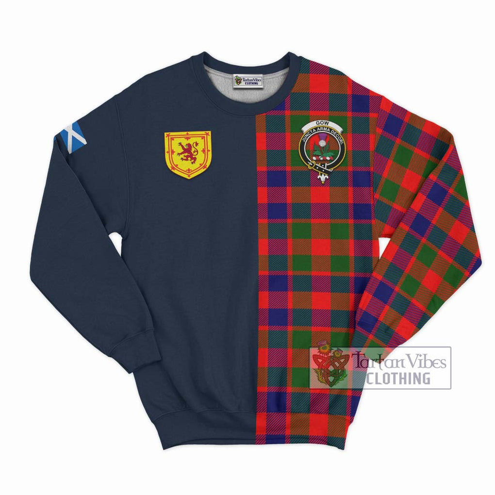 Tartan Vibes Clothing Gow of Skeoch Tartan Sweatshirt with Scottish Lion Royal Arm Half Style