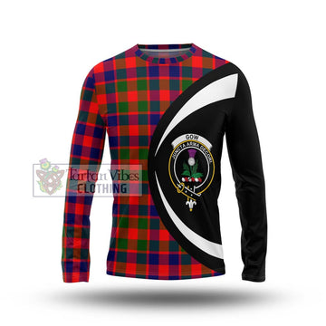 Gow of Skeoch Tartan Long Sleeve T-Shirt with Family Crest Circle Style