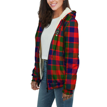 Gow of Skeoch Tartan Sherpa Hoodie with Family Crest