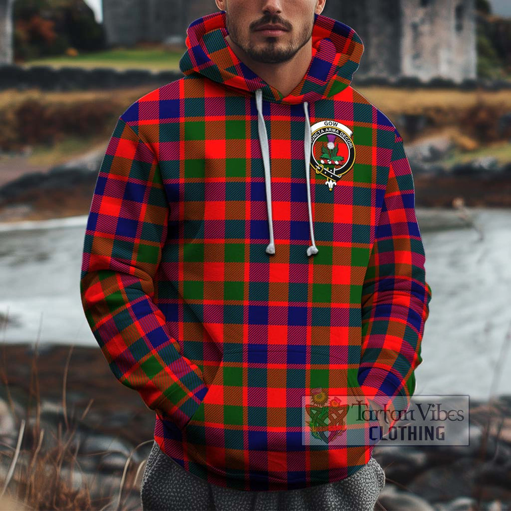 Gow of Skeoch Tartan Cotton Hoodie with Family Crest Pullover Hoodie XS - Tartan Vibes Clothing